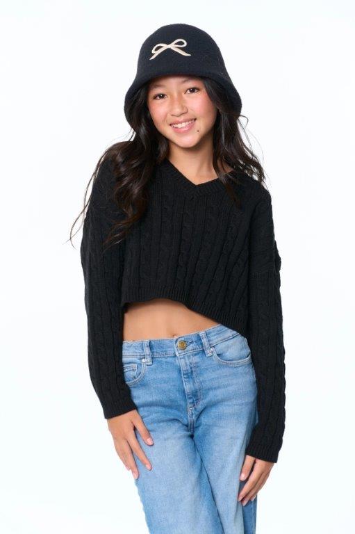 Girls "the brandy" cable sweater