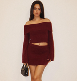 Off Shoulder Cropped Sweater