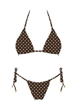 Santorini Bikini Set - Brown Polka Dot