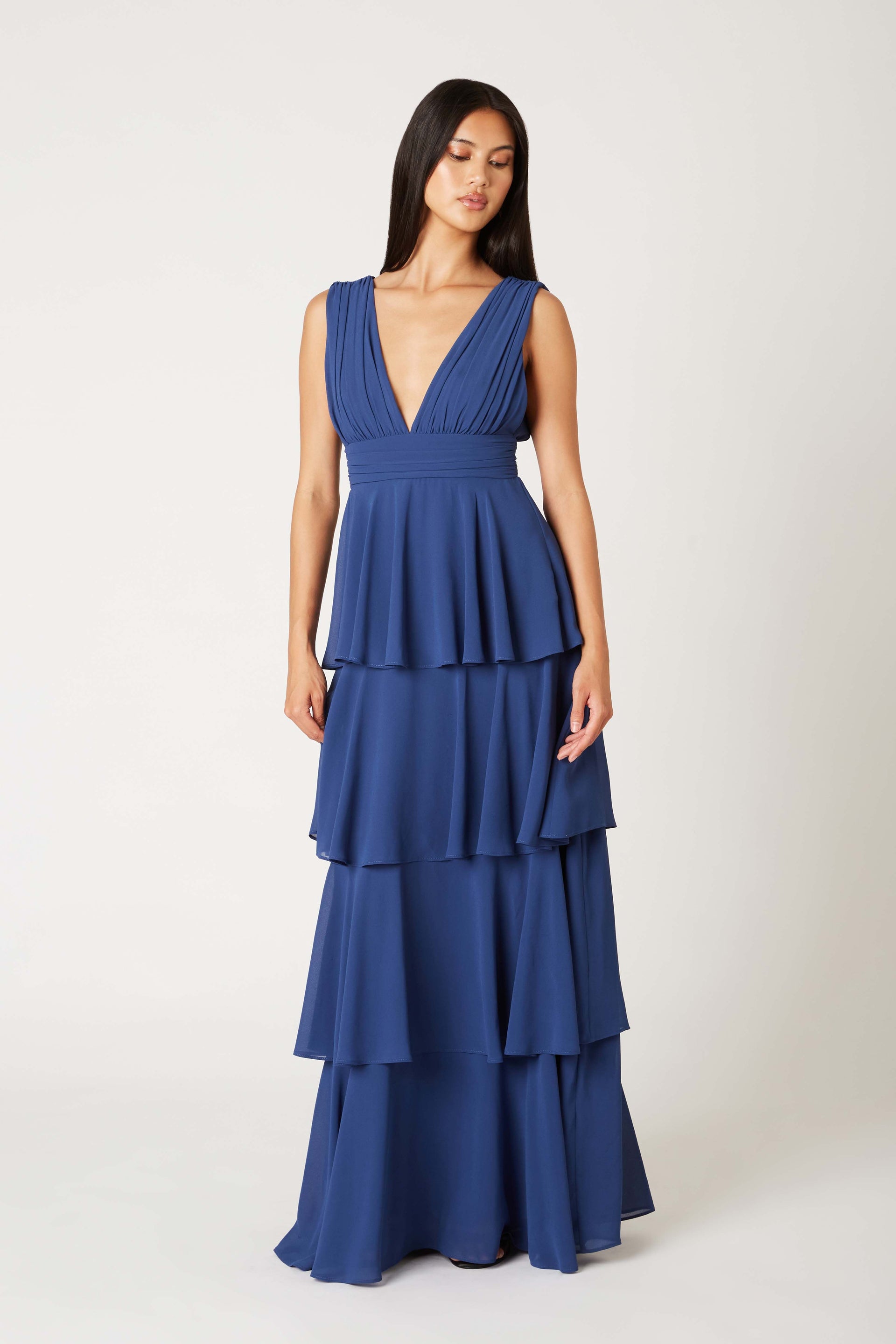 Vneck Tiered Maxi