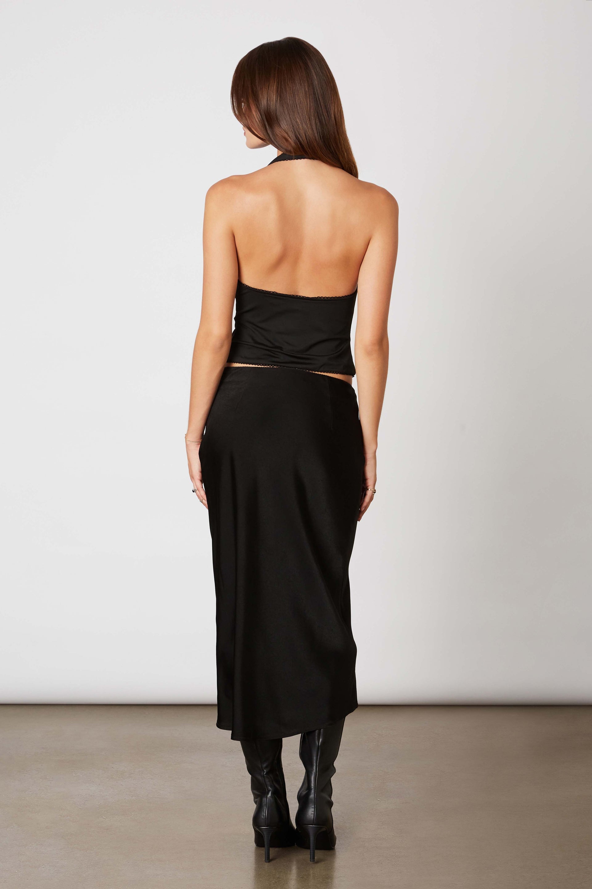 Satin Slip Midi Skirt
