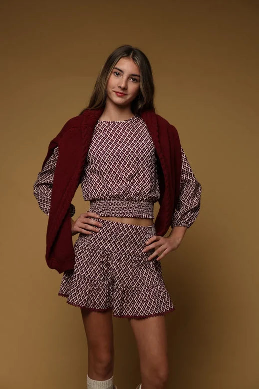 Girls 3-Tiered Mini Skirt