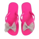 Girls Crystal Bow Flip Flop Sandals