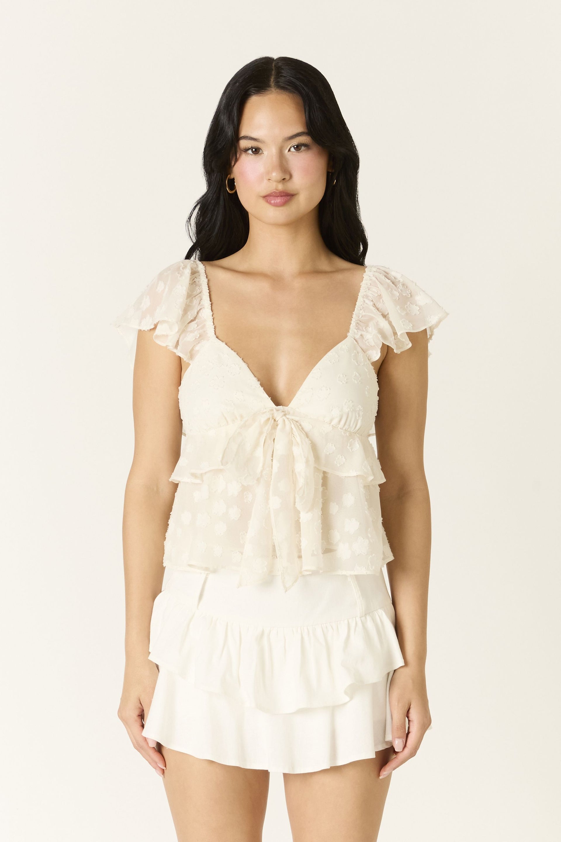 Ivory Ruffle Top