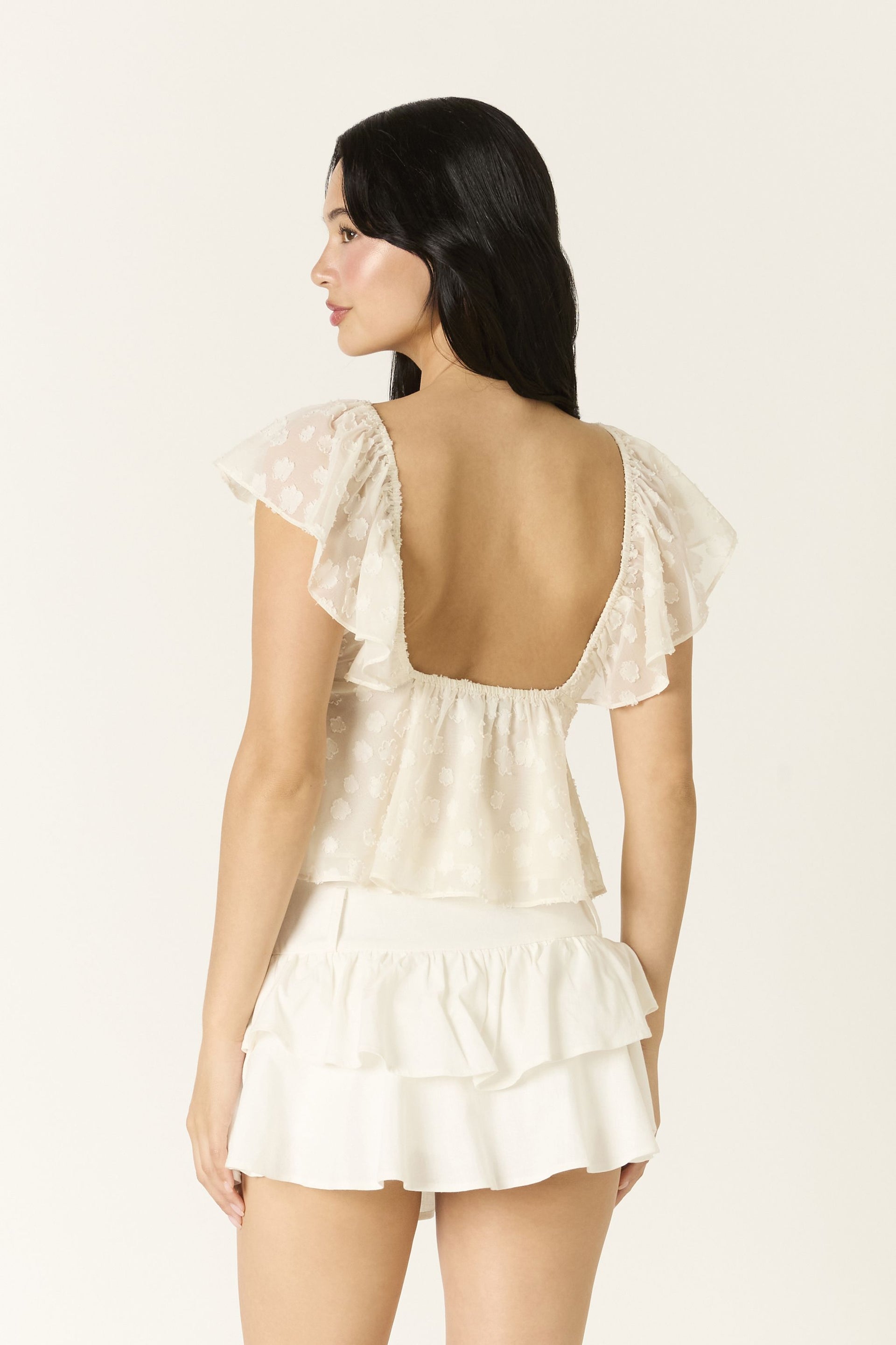 Ivory Ruffle Top