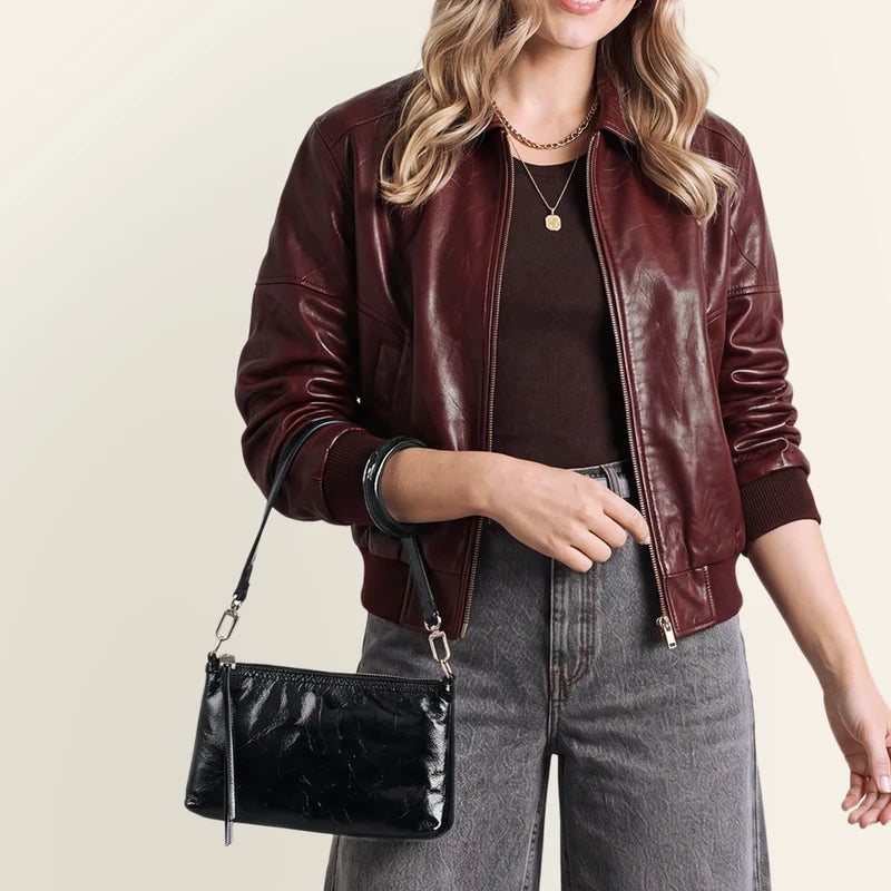 Darcy Crossbody Purse in Polished Leather