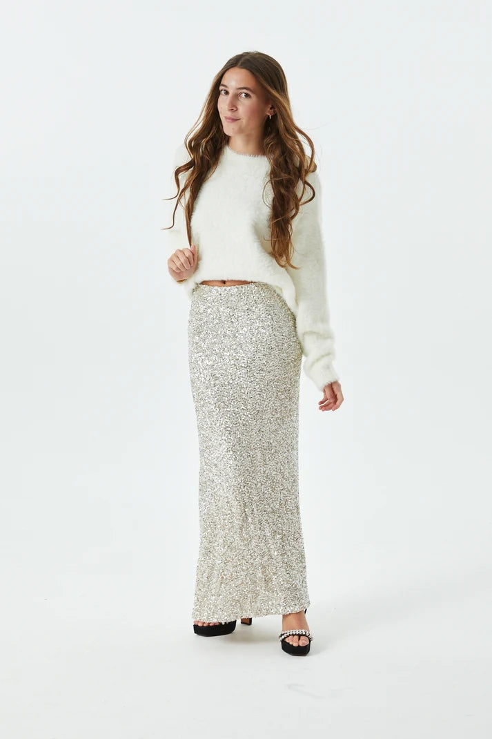 Girls Delfina Long Sequin Skirt