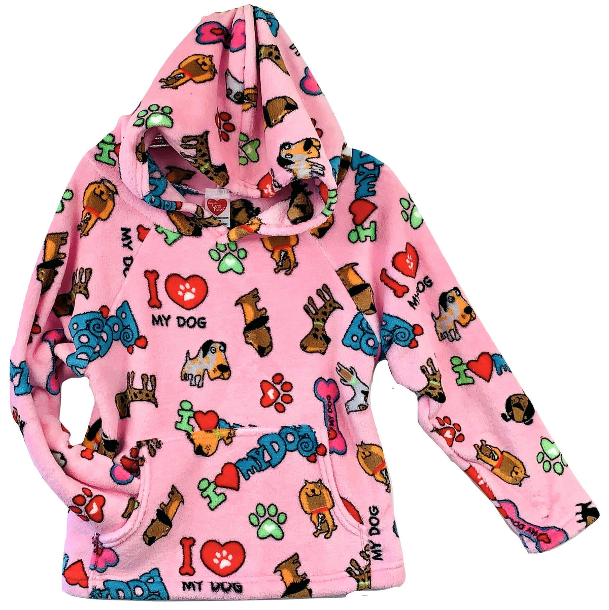 Girls Printed Fuzzy Hoodie