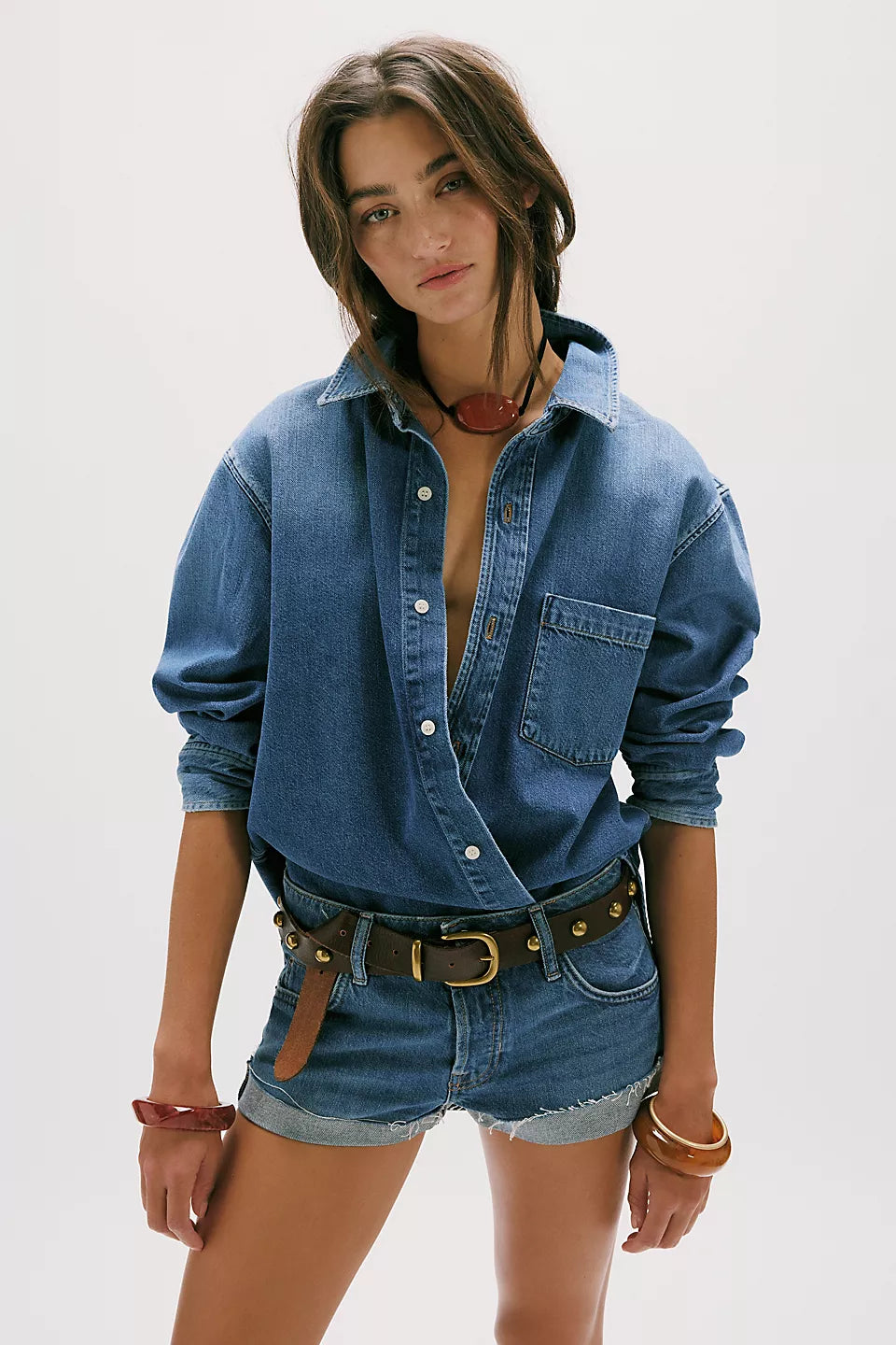 Cali Cuffed Denim Shorts