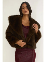Shawl Collar Faux Fur Jacket