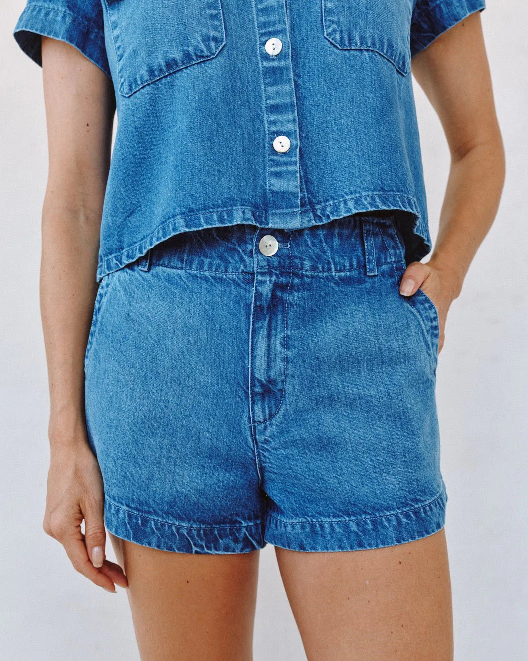 Elle Playa Trouser Short - Spring Horizon Wash