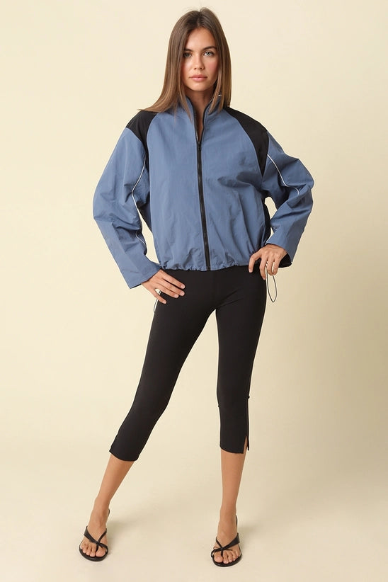 Eloise Contrast Panel Zip-Up Jacket