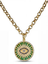 Amazonite Evil Eye Pendant Necklace