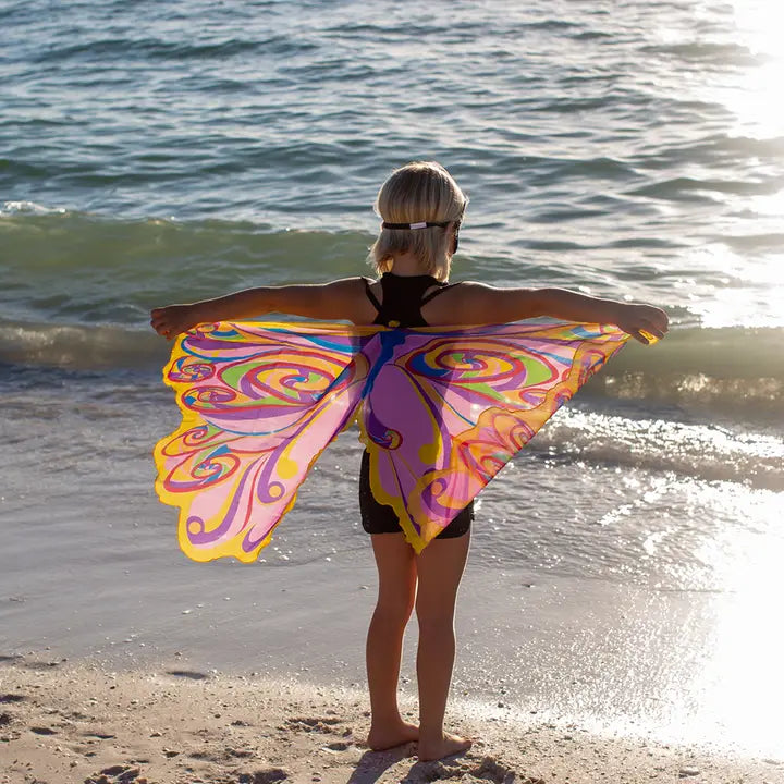Girls Fairy Rainbow Wings + Mask