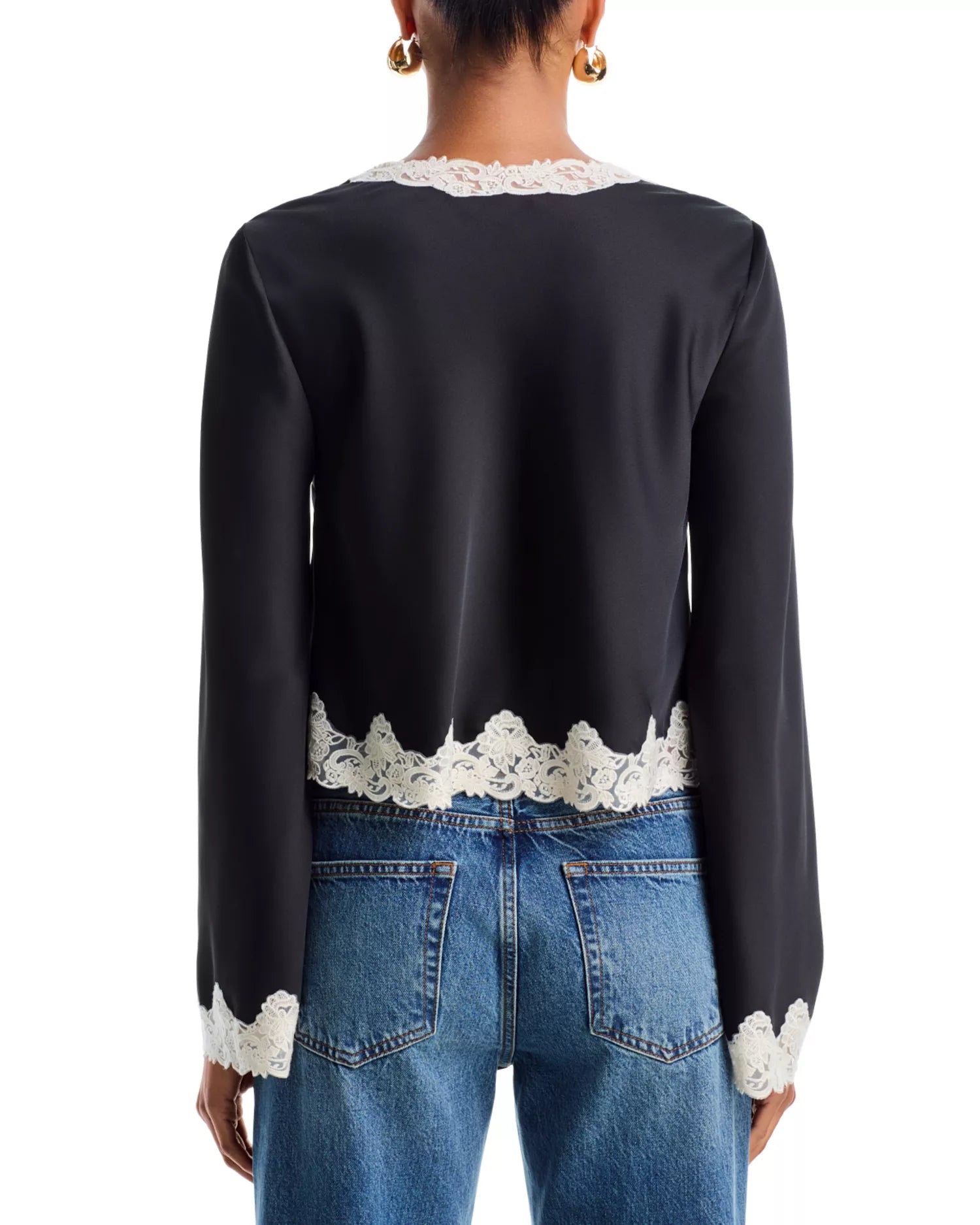 Fioretta Lace-Trimmed Crepe Top