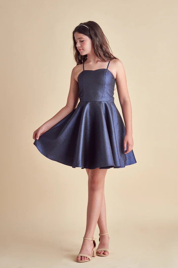 Un Deux Trois Kids' Fit & Flare Dress in Navy at Nordstrom, Size 14