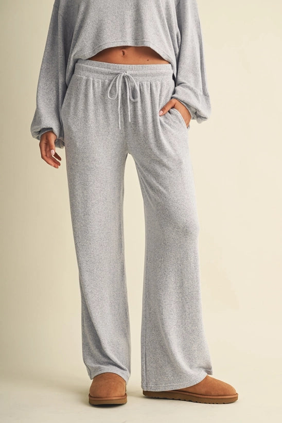 Soft Brushed Hacci Wide Leg Pants