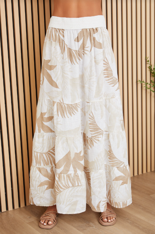 Hawaiian Linen Maxi Skirt