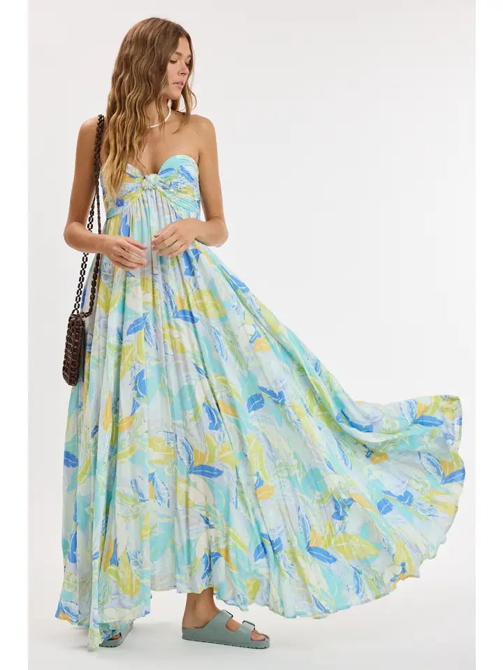Ruffle Tube Maxi Dress