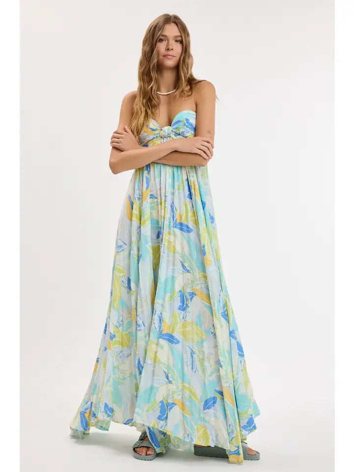 Ruffle Tube Maxi Dress