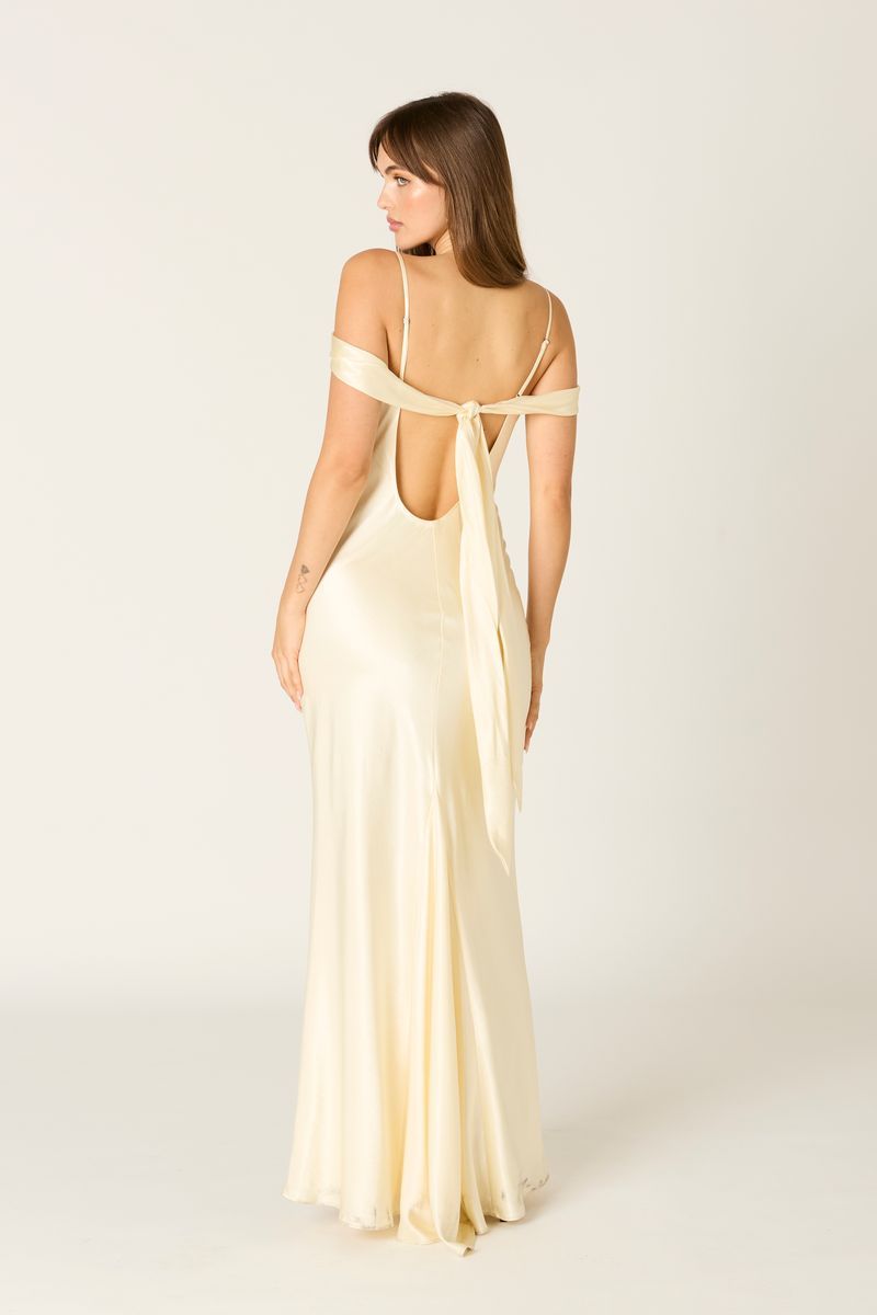 Off Shoulder Satin Gown