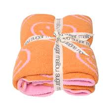 Malibu Sugar Two Tone Happy Face Reversible Blanket