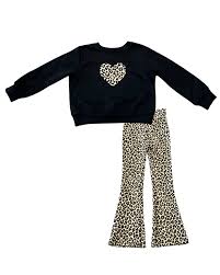 Girls Leopard Heart Sweatshirt