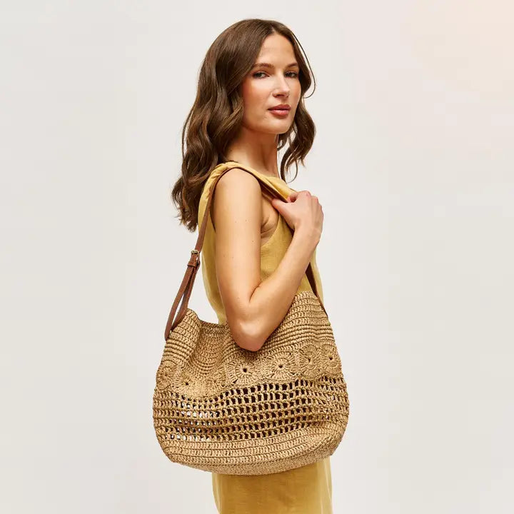 Kaitlyn Natural Hobo Woven Bag