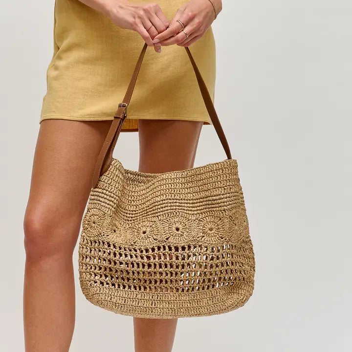 Kaitlyn Natural Hobo Woven Bag