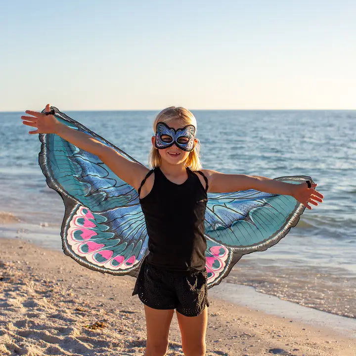 Girls Karner Blue Butterfly Wings + Mask