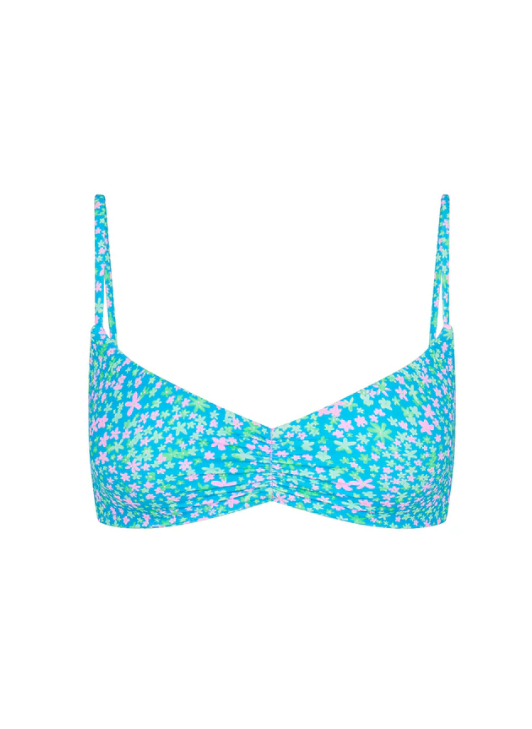 Gathered Mini Crop Bikini Top - Ocean Kisses