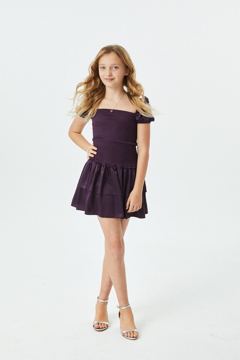 Girls Lexi Aubergine Dress