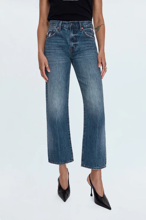 Lexi Mid Rise Bowed Straight Jeans