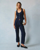 Luxe Linen Pleated Wide Leg Ankle Pant