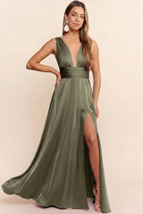 Satin Tie Back Maxi Dress