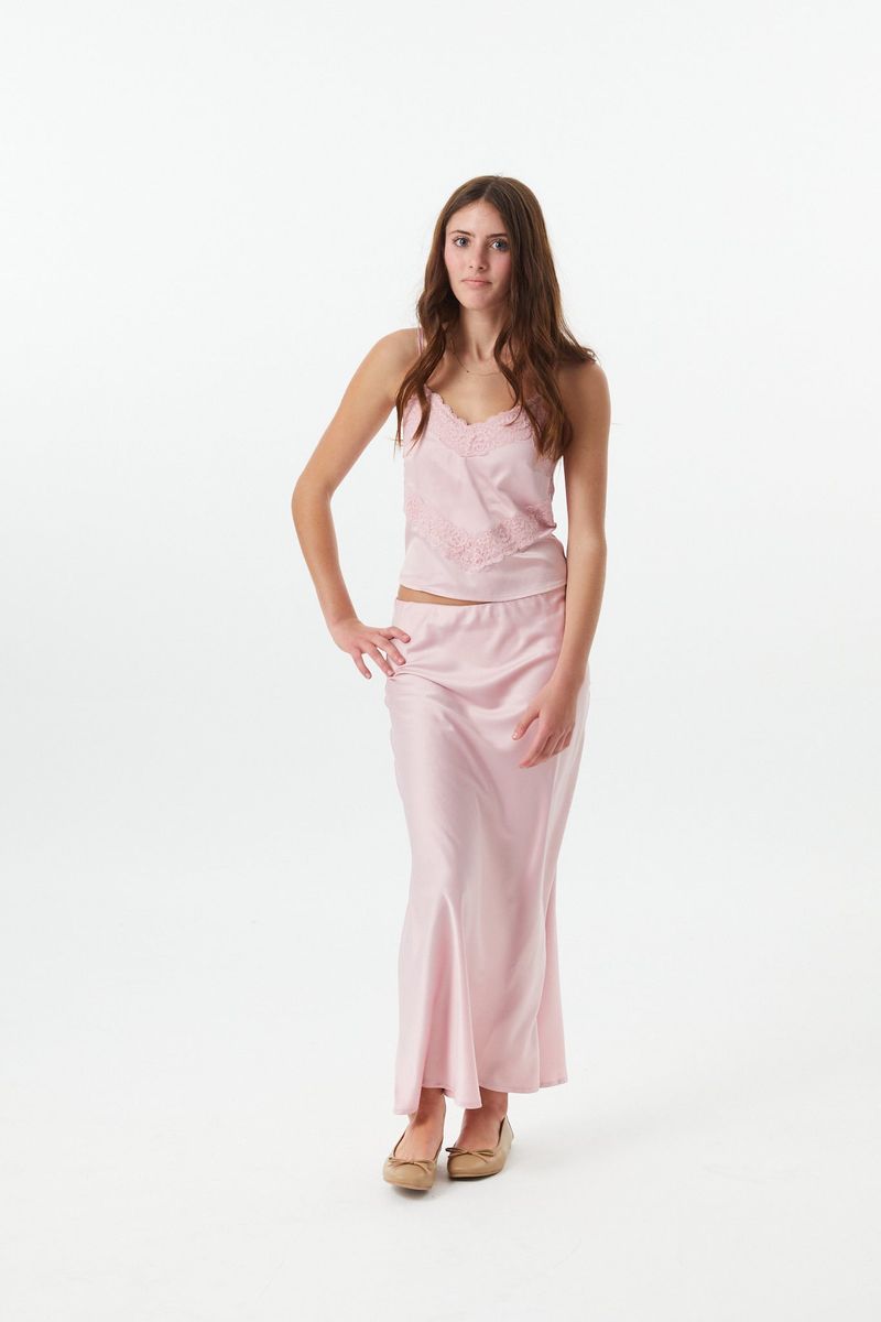 Girls Margot Mauve Satin Tank
