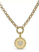Gold Medallion Heart Pendant Necklace