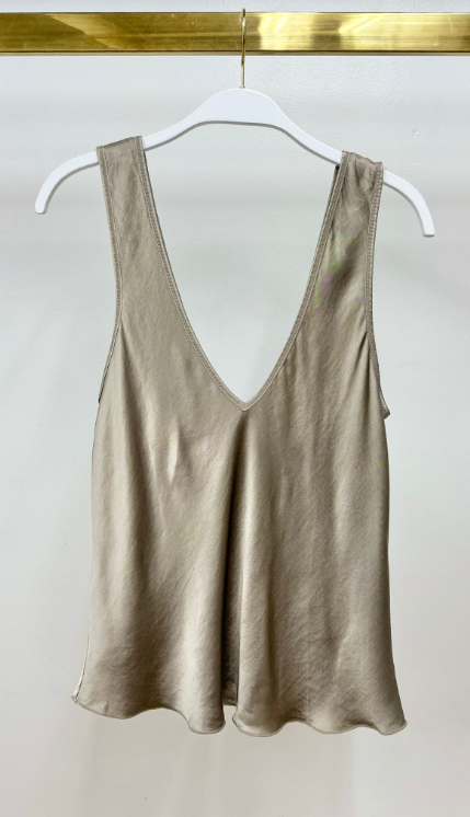 Italian Viscose V-neck Wide Strap Tank Top
