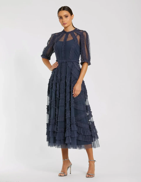 Mac Duggal 8058 High Neck Ruffle Dress