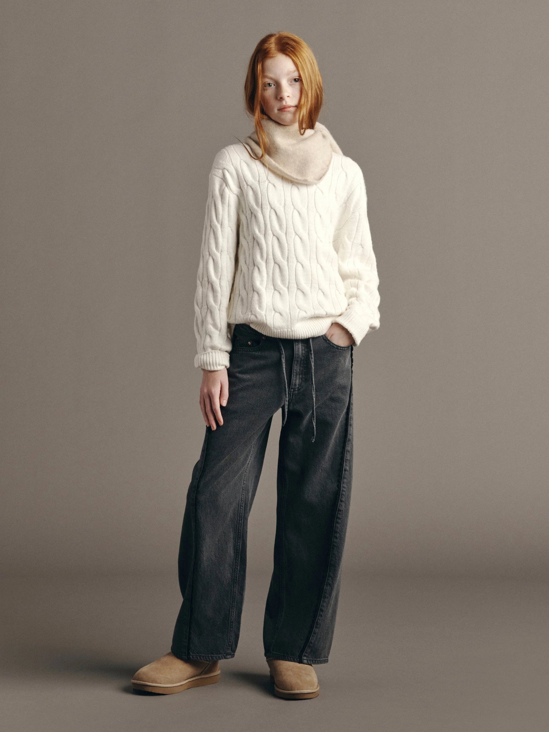 Girls Frankie Low-Slung Wide Leg Jeans - Nightshade Lace