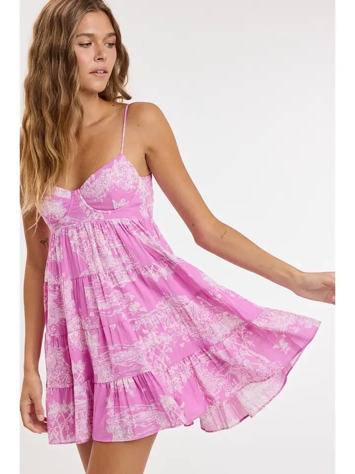 Open Back Tiered Mini Dress