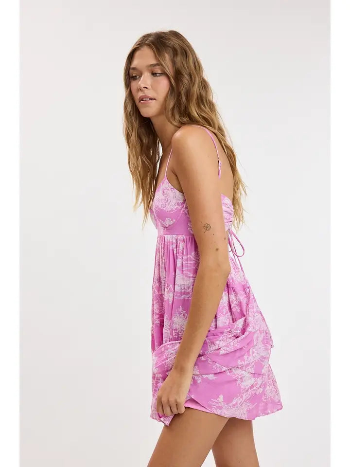 Open Back Tiered Mini Dress
