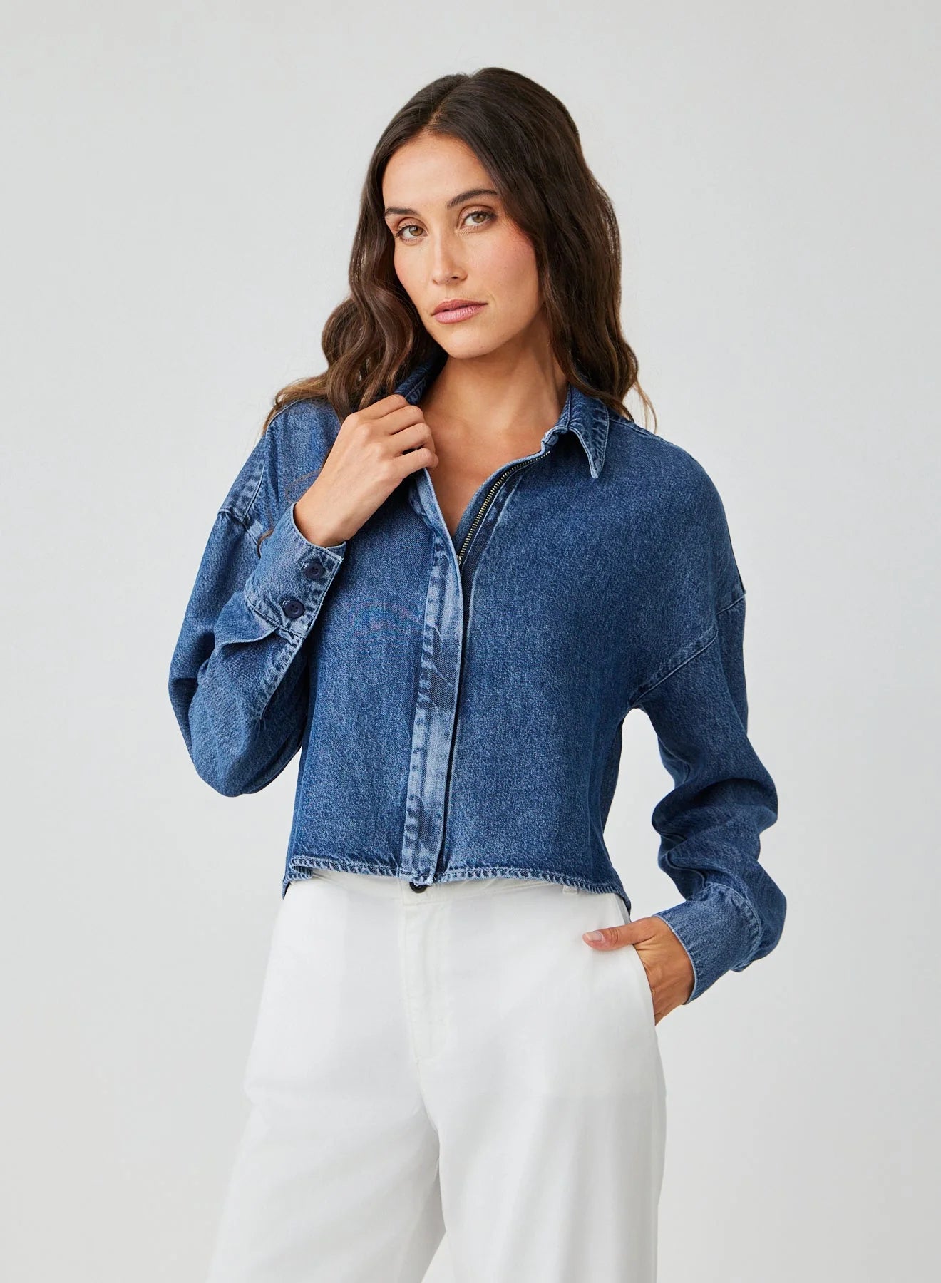 Oversized Cropped Shacket