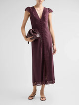 Para Lace Trim Satin Dress