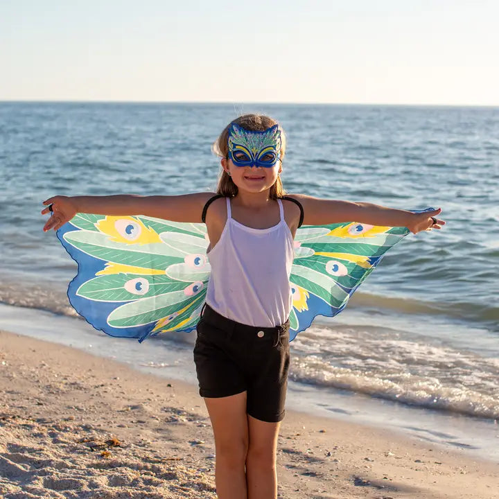 Girls Peacock Wings + Mask