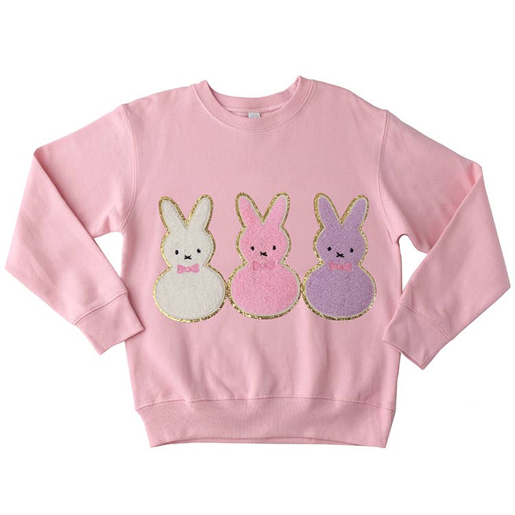 Couture Clips Chenille Bunny Trio Sweatshirt