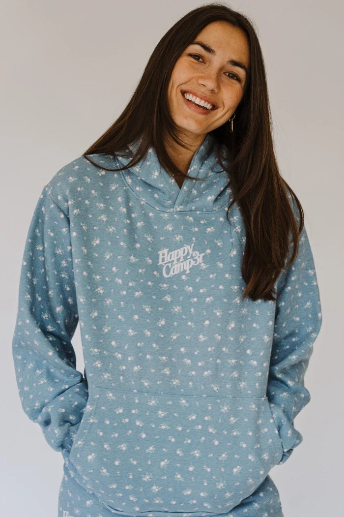 Teal Peony Hoodie