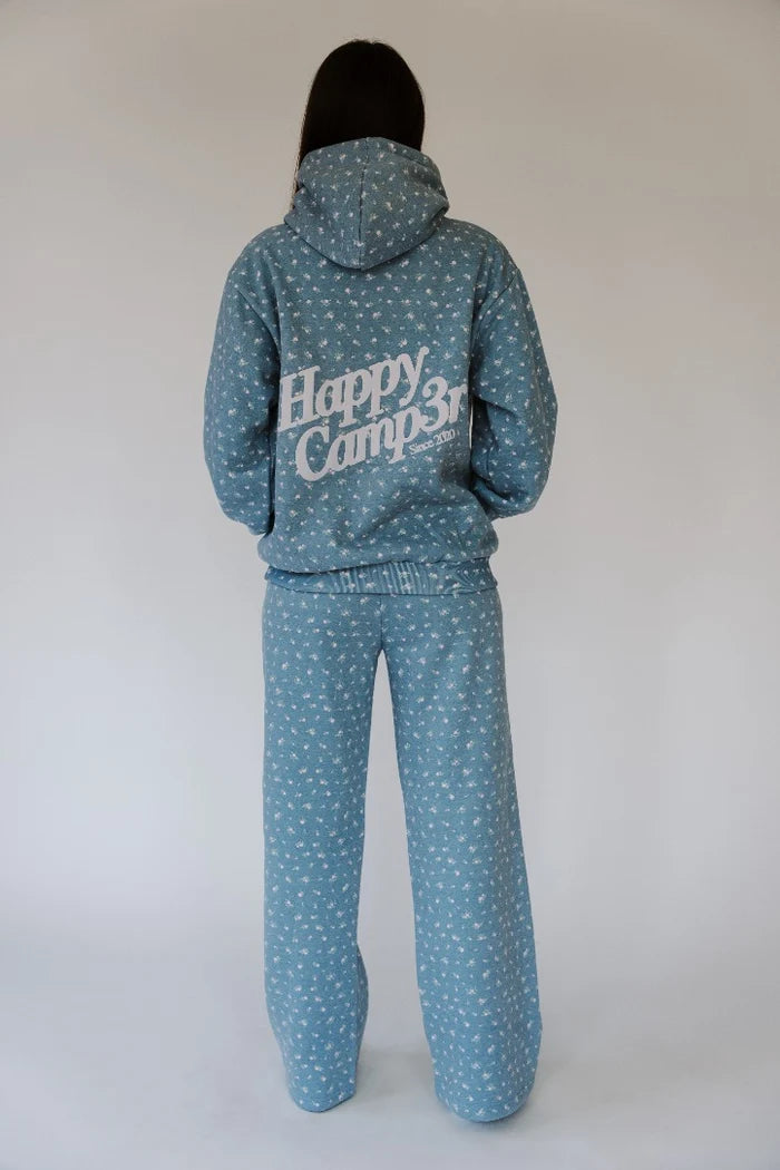 Teal Peony Hoodie