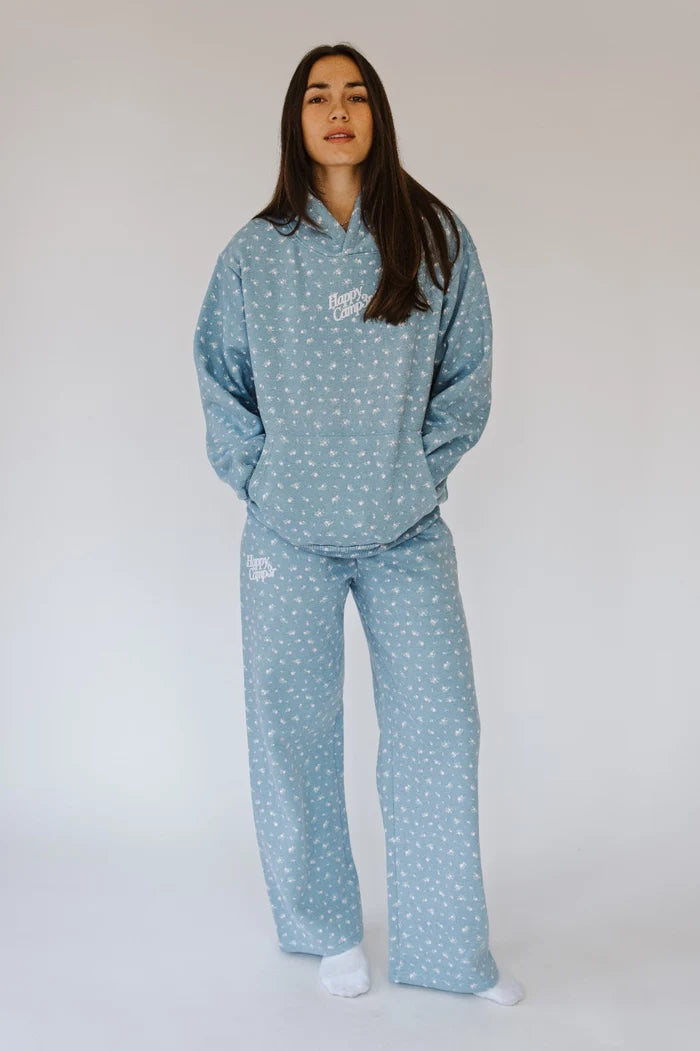 Teal Peony Sweatpants