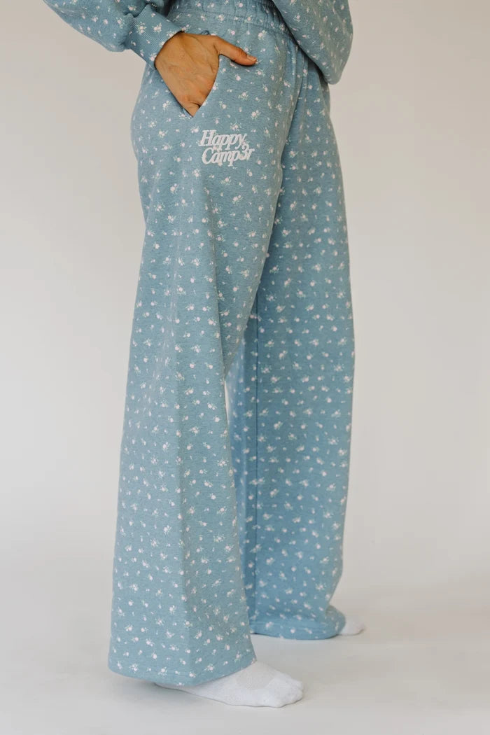 Teal Peony Sweatpants